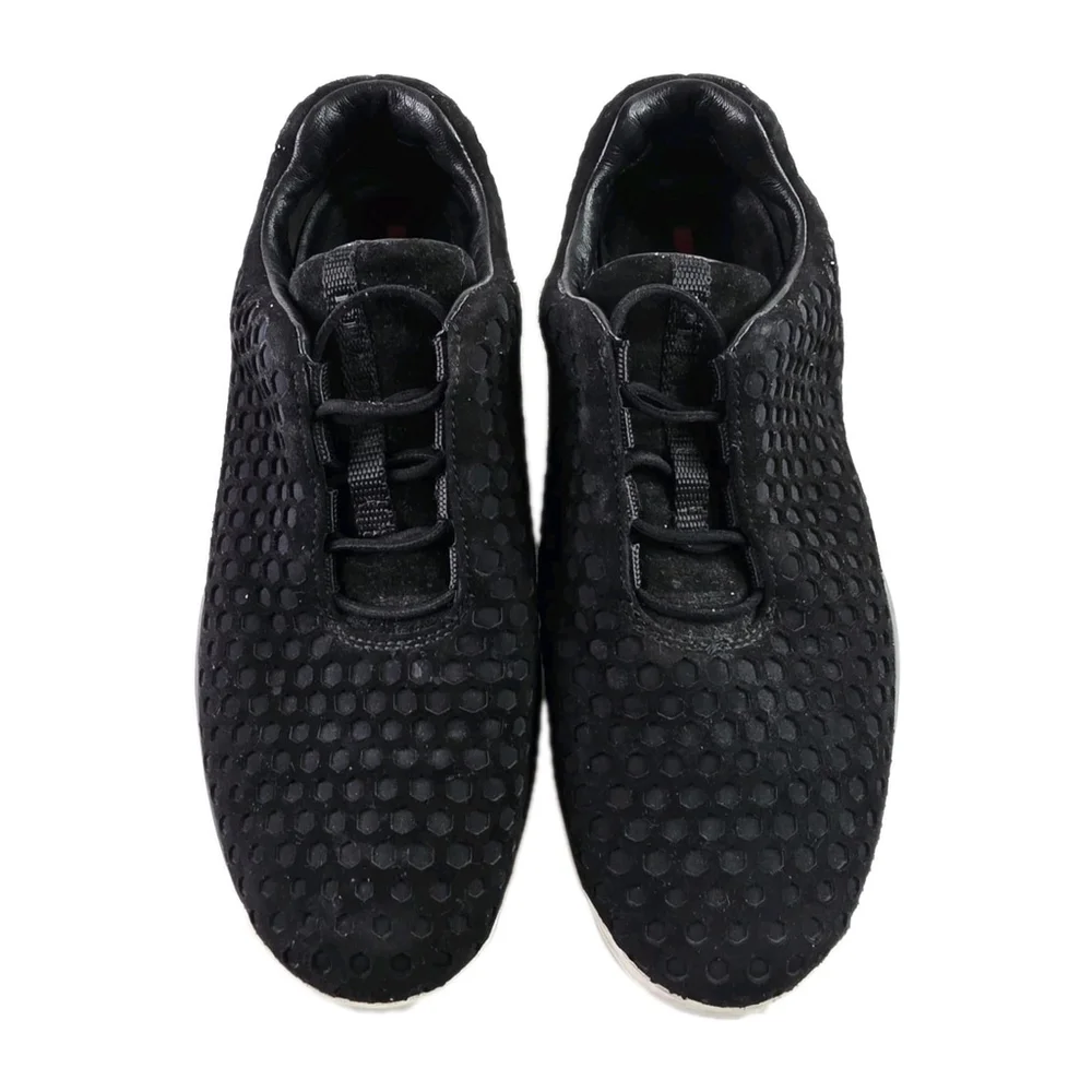 Prada Calzature Donna Black Seude Trainer Sneakers Woman's Size 36.5 - Picture 2 of 7